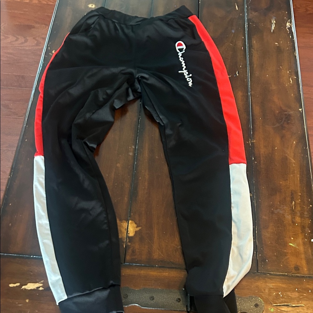 Champion Kids' Black Joggers with Red and White Accents